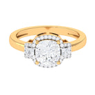 Cushion Cut Certified Moissanite Cocktail Engagement Ring in Gold Moissanite - ( D-VS1 ) - Color and Clarity - Rosec Jewels