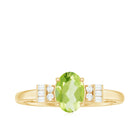 3/4 CT Natural Oval Cut Peridot Classic Engagement Ring with Diamond Peridot - ( AAA ) - Quality - Rosec Jewels