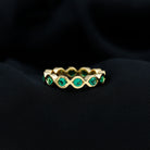 Lab Grown Emerald Twisted Eternity Band Ring Lab Created Emerald - ( AAAA ) - Quality - Rosec Jewels