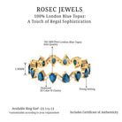 Pear Cut London Blue Topaz and Diamond Eternity Wedding Band London Blue Topaz - ( AAA ) - Quality - Rosec Jewels