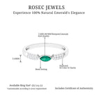 Marquise Cut Real Emerald East West Promise Ring with Diamond Emerald - ( AAA ) - Quality - Rosec Jewels