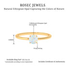 1/2 CT Round Ethiopian Opal Solitaire Promise Ring Ethiopian Opal - ( AAA ) - Quality - Rosec Jewels