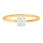 1/2 CT Round Ethiopian Opal Solitaire Promise Ring Ethiopian Opal - ( AAA ) - Quality - Rosec Jewels