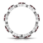 Princess Cut Garnet Criss Cross Eternity Band Ring Garnet - ( AAA ) - Quality - Rosec Jewels