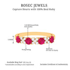 Elegant Ruby and Diamond Semi Eternity Band Ring Ruby - ( AAA ) - Quality - Rosec Jewels