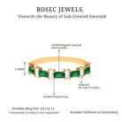 Baguette Cut Created Emerald and Diamond Half Eternity Ring Lab Created Emerald - ( AAAA ) - Quality - Rosec Jewels