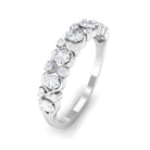 Elegant Oval Moissanite Half Eternity Ring Moissanite - ( D-VS1 ) - Color and Clarity - Rosec Jewels