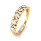 Elegant Oval Moissanite Half Eternity Ring Moissanite - ( D-VS1 ) - Color and Clarity - Rosec Jewels