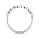 Oval and Round Moissanite East West Half Eternity Ring in Gold Moissanite - ( D-VS1 ) - Color and Clarity - Rosec Jewels