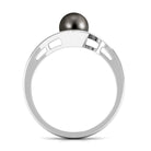 2.50 CT Certified Tahitian Pearl Solitaire Bypass Ring in Gold Tahitian pearl - ( AAA ) - Quality - Rosec Jewels