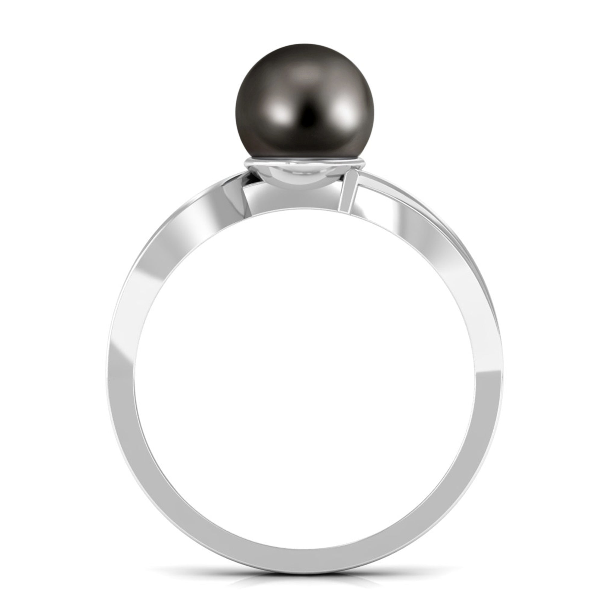 7.25 CT Solitaire Tahitian Pearl Engagement Ring with Diamond Tahitian pearl - ( AAA ) - Quality - Rosec Jewels