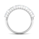 Baguette Cut Certified Moissanite Semi Eternity Band Ring Moissanite - ( D-VS1 ) - Color and Clarity - Rosec Jewels