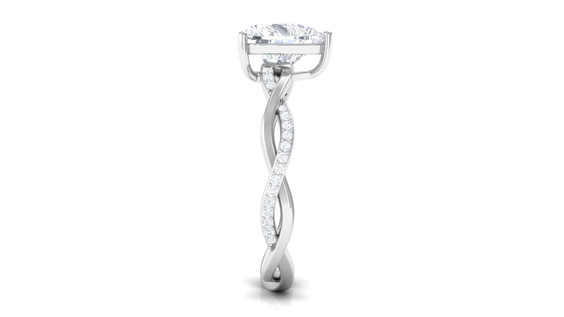 Rosec Jewels-2.25 CT Heart Shape Solitaire Moissanite Braided Ring in 3 Prong Basket Setting