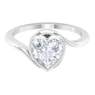 Heart Shape Moissanite Solitaire Bypass Ring Moissanite - ( D-VS1 ) - Color and Clarity - Rosec Jewels