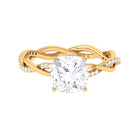 2.25 CT Cushion Cut Solitaire Moissanite Braided Ring Moissanite - ( D-VS1 ) - Color and Clarity - Rosec Jewels