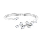 Marquise and Round Cut Natural Diamond Leaf Wrap Ring in Gold Diamond - ( HI-SI ) - Color and Clarity - Rosec Jewels