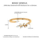 Marquise and Round Cut Natural Diamond Leaf Wrap Ring in Gold Diamond - ( HI-SI ) - Color and Clarity - Rosec Jewels