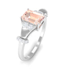 1.25 Ct Designer Morganite and Diamond Engagement Ring Morganite - ( AAA ) - Quality - Rosec Jewels