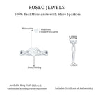 1.25 CT Heart Shape Solitaire Moissanite Crossover Engagement Ring Moissanite - ( D-VS1 ) - Color and Clarity - Rosec Jewels