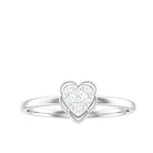 Illusion Set Certified Moissanite Heart Ring in Gold Moissanite - ( D-VS1 ) - Color and Clarity - Rosec Jewels