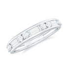 1 CT Minimal Simulated Diamond Half Eternity Band Ring in Gold Zircon - ( AAAA ) - Quality - Rosec Jewels