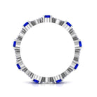 Certified Lab-Created Blue Sapphire and Diamond Eternity Band Ring Lab Created Blue Sapphire - ( AAAA ) - Quality - Rosec Jewels