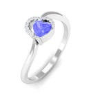 Heart Shape Tanzanite and Diamond Twisted Promise Ring Tanzanite - ( AAA ) - Quality - Rosec Jewels