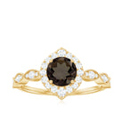 1.50 CT Vintage Style Smoky Quartz Engagement Ring with Diamond Smoky Quartz - ( AAA ) - Quality - Rosec Jewels