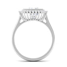 Cushion Cut Simulated Diamond Statement Engagement Ring with Halo Zircon - ( AAAA ) - Quality - Rosec Jewels