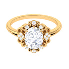 3.25 CT Vintage Inspired Cubic Zirconia Gold Engagement Ring Zircon - ( AAAA ) - Quality - Rosec Jewels