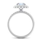 1.5 CT Round Moonstone Statement Engagement Ring with Moissanite Moonstone - ( AAA ) - Quality - Rosec Jewels