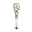 Vintage Style South Sea Pearl and Diamond Engagement Ring with Split Shank South Sea Pearl - ( AAA ) - Quality - Rosec Jewels