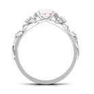 3/4 CT Rose Quartz Flower Engagement Ring with Diamond Rose Quartz - ( AAA ) - Quality - Rosec Jewels