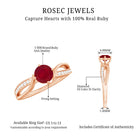 Infinity Shank Ruby Solitaire Engagement Ring with Diamond Ruby - ( AAA ) - Quality - Rosec Jewels