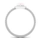 1 CT Minimal Rose Quartz Engagement Ring with Diamond Accent Rose Quartz - ( AAA ) - Quality - Rosec Jewels