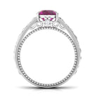 1.75 CT Rhodolite Solitaire Celtic Engagement Ring with Diamond Rhodolite - ( AAA ) - Quality - Rosec Jewels