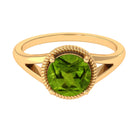 2 CT Round Peridot Solitaire Gold Ring in Split Shank Peridot - ( AAA ) - Quality - Rosec Jewels