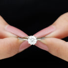 1 CT Simulated Diamond Solitaire Ring in Lotus Basket Setting Zircon - ( AAAA ) - Quality - Rosec Jewels