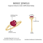 Natural Ruby Heart Solitaire Promise Ring with Diamond Ruby - ( AAA ) - Quality - Rosec Jewels