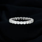 Round Cubic Zirconia Full Eternity Band Ring in Gold Zircon - ( AAAA ) - Quality - Rosec Jewels