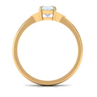 1 CT Oval Moonstone Solitaire Ring with Diamond Accent Moonstone - ( AAA ) - Quality - Rosec Jewels