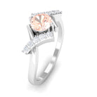 Morganite and Diamond Designer Engagement Ring Morganite - ( AAA ) - Quality - Rosec Jewels