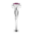 0.75 CT Rhodolite Engagement Ring with Diamond Accent Rhodolite - ( AAA ) - Quality - Rosec Jewels