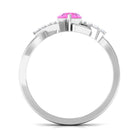 Pink Sapphire and Diamond Designer Promise Ring Pink Sapphire - ( AAA ) - Quality - Rosec Jewels