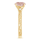 Solitaire Morganite Celtic Knot Ring with Diamond Morganite - ( AAA ) - Quality - Rosec Jewels