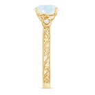 1 CT Solitaire Moonstone Celtic Knot Ring with Diamond Moonstone - ( AAA ) - Quality - Rosec Jewels