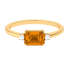 2 CT Octagon Cut Citrine East West Engagement Ring with Diamond Citrine - ( AAA ) - Quality - Rosec Jewels