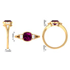 3.25 CT Cushion Cut Rhodolite Solitaire Engagement Ring with Split Shank Diamond Rhodolite - ( AAA ) - Quality - Rosec Jewels