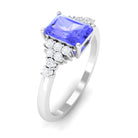 Natural Tanzanite Solitaire Engagement Ring Tanzanite - ( AAA ) - Quality - Rosec Jewels