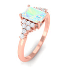 Octagon Cut Ethiopian Opal and Diamond Solitaire Engagement Ring Ethiopian Opal - ( AAA ) - Quality - Rosec Jewels